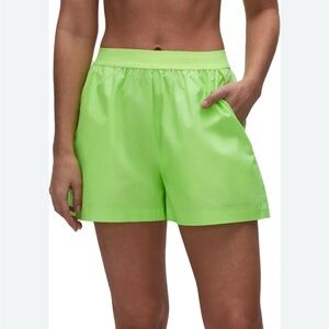 NWT Good‎ American Poplin Shorts electric lime sz 4/ XL